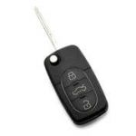 Audi - Carcasa cheie tip briceag, 3 butoane "rotunde"  cu baterie 2032