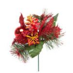 Compoziţie decorativă de Crăciun - 21 cm - roşu