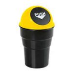 Suport tip cos gunoi mini pentru bord auto Push-Bin Lampa - Galben/Negru