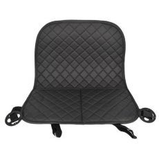 Protectie spatar scaun auto  cu buzunare din piele ecologica neagra cusatura neagra MALE-4617